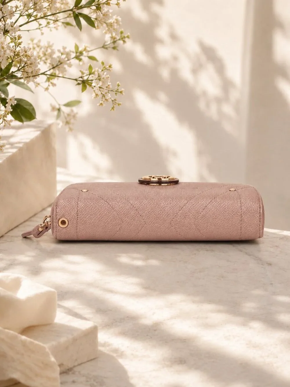 MKF Mia K Rose Gold Smartphone Wallet Crossbody Bag Vegan Leather Phone Purse